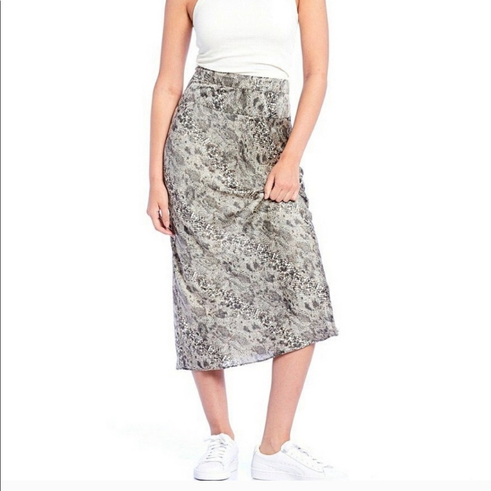 Free People Normani Bias Animal Printed Skirt NWT SZ 2 - Picture 1 of 5
